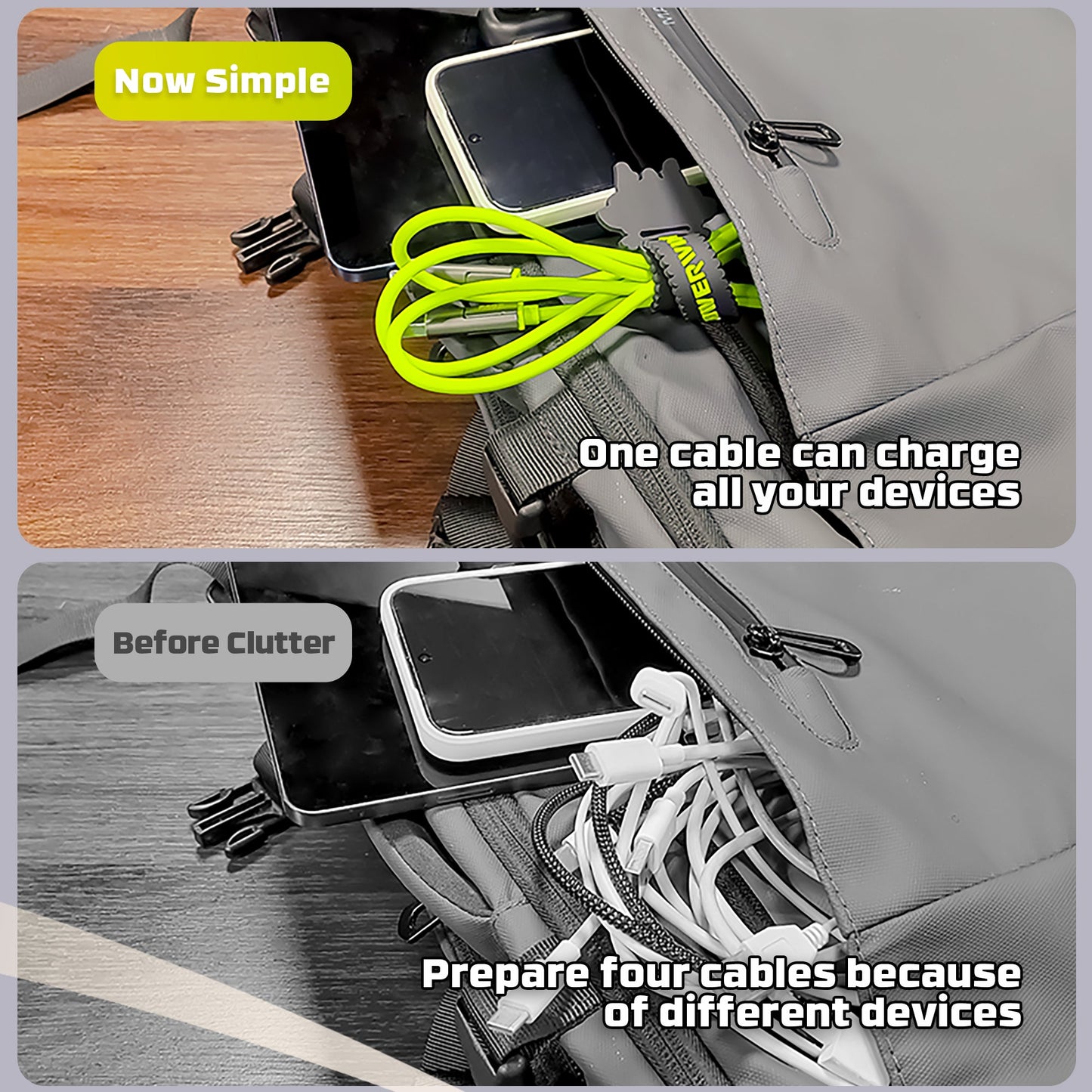 Câble de Charge Rapide 4-en-1 Powerwin 240W USB-C