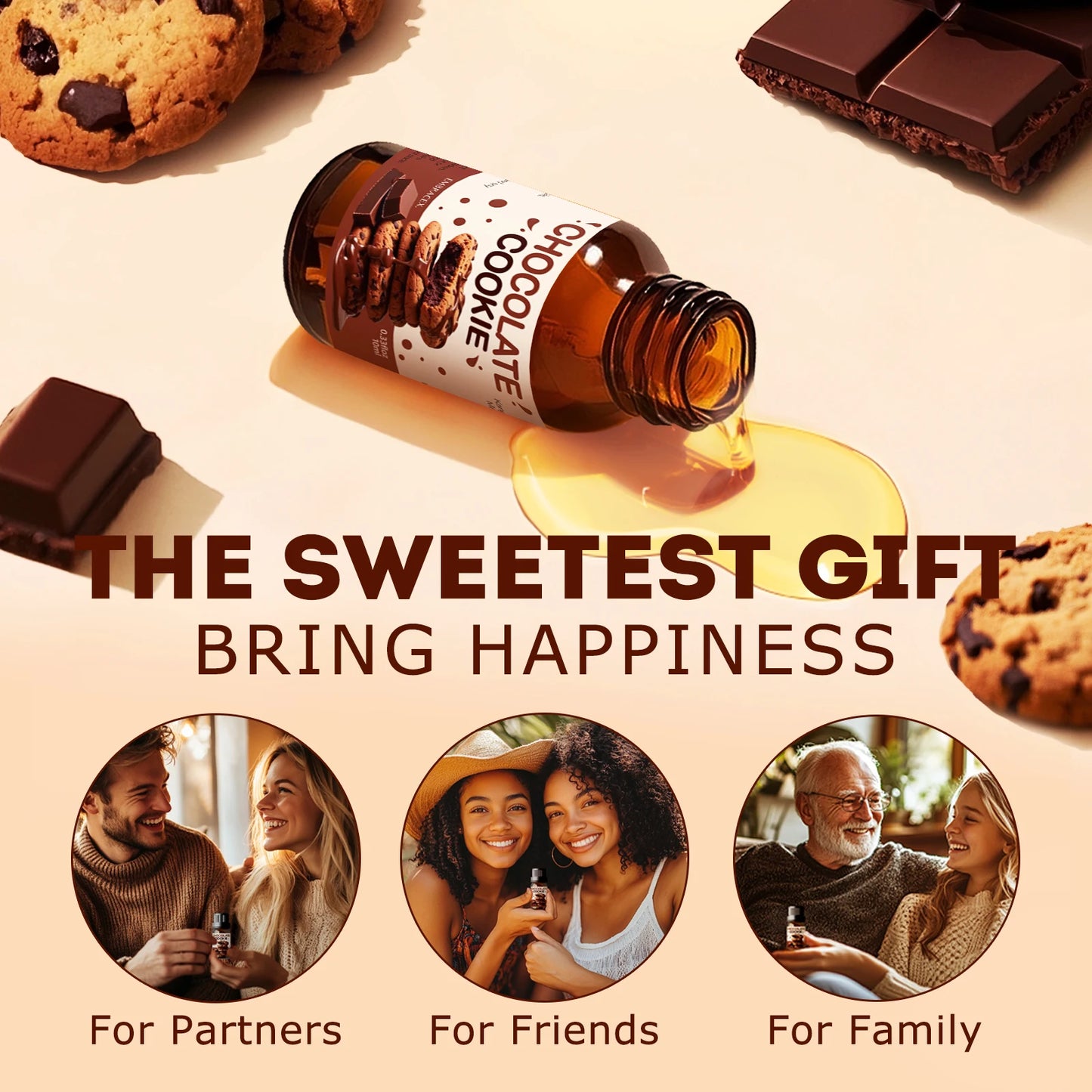 Huile Essentielle Parfumée Chocolate Cookie 10ml - Aromathérapie Voiture et Diffuseur- Agapé Wellnes