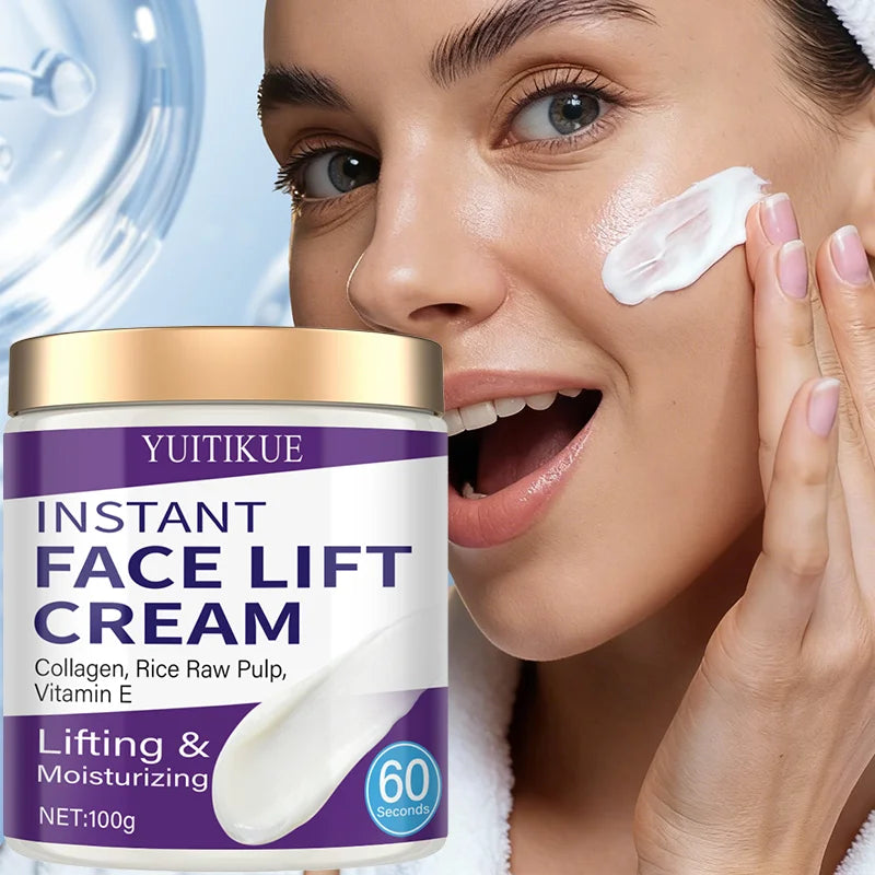 Crème Lifting Instantané - Collagène & Riz - Hydratation Profonde Anti-Âge