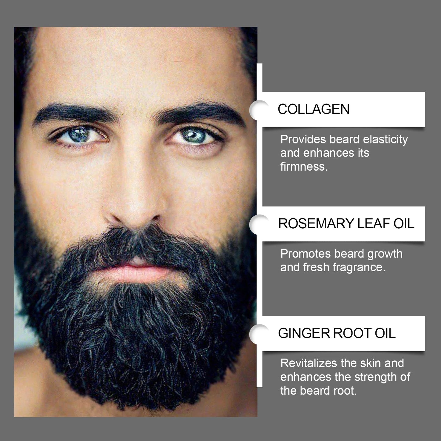 East Moon Beard Growth Serum Set Promotes Whisker Growth Strengthen Hair Roots Soften Skin Moisturizing Hydration Beard Care