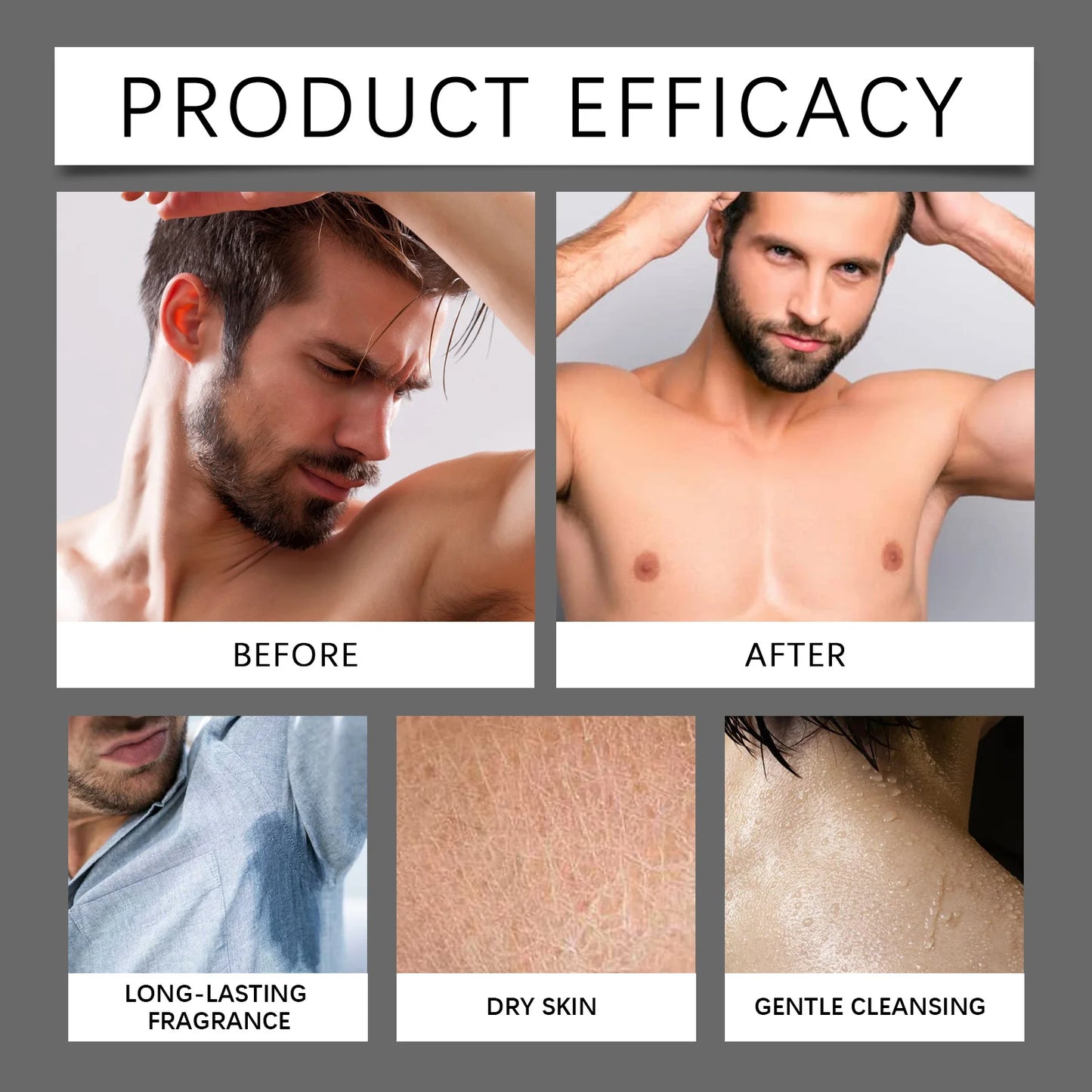 Gel Douche Parfumé Homme 4 Senteurs - Extraits Naturels - Nettoyage Profond