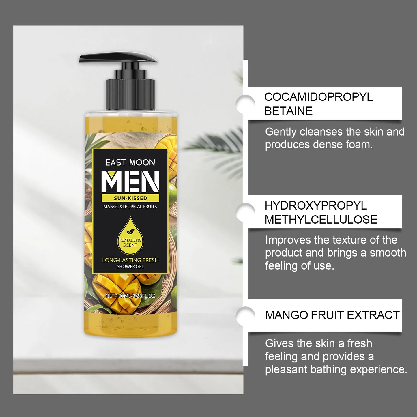 Gel Douche Parfumé Homme 4 Senteurs - Extraits Naturels - Nettoyage Profond