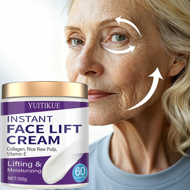 Crème Lifting Instantané - Collagène & Riz - Hydratation Profonde Anti-Âge