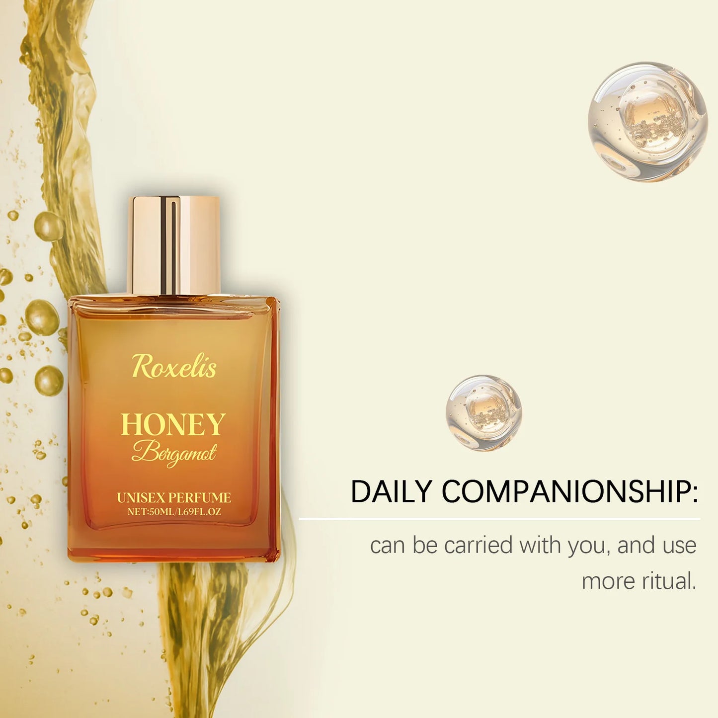 Parfum Unisexe Miel Bergamote - Fragrance Fraîche et Naturelle - Format Portable