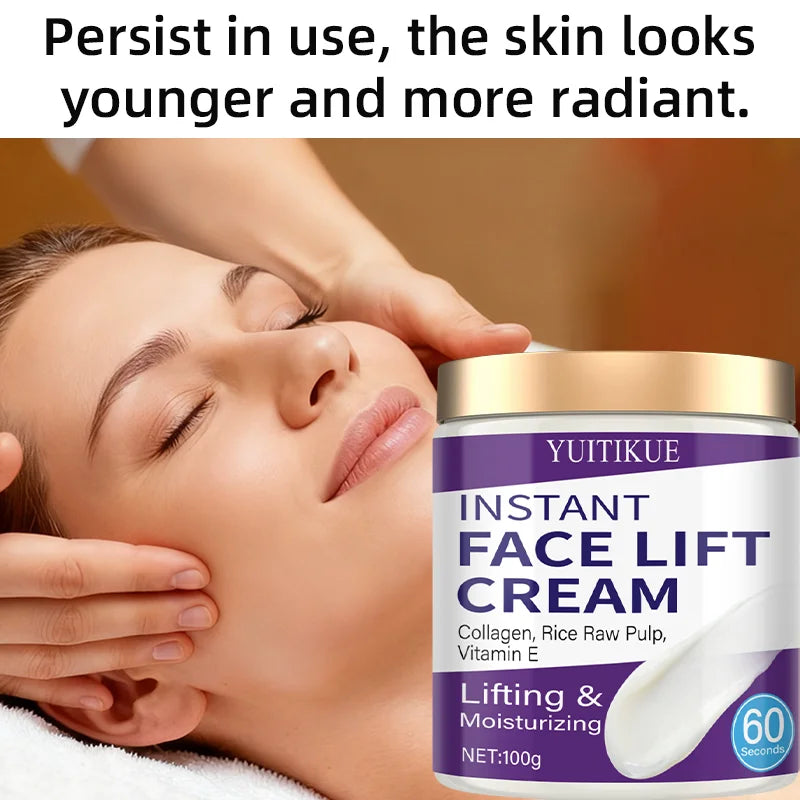 Crème Lifting Instantané - Collagène & Riz - Hydratation Profonde Anti-Âge