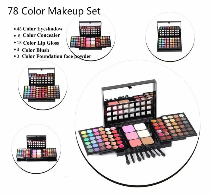 Coffret de Maquillage Professionnel - Palette Complète avec Boîtier Aluminium