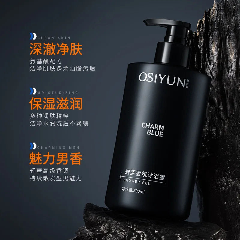 Gel Douche Parfumé Homme Charm Blue 500ml - Nettoyage Profond et Hydratant