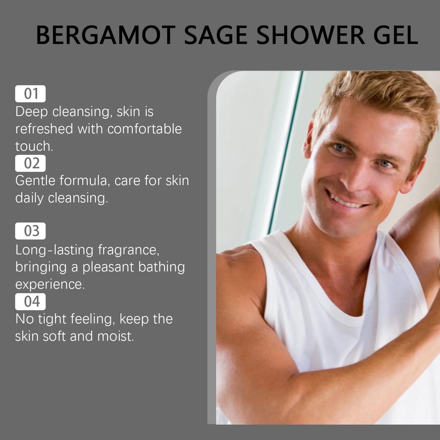 Gel Douche Parfumé Homme 4 Senteurs - Extraits Naturels - Nettoyage Profond