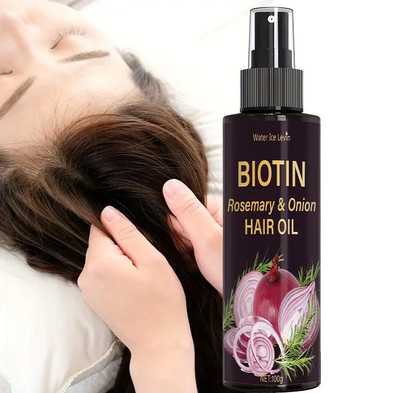 Rosemary Oil Three-In-One Spray: Scalp/Hair Care, with Onion Formula, Moisturizing Glossy Hair, Ideal Hair Care Oil