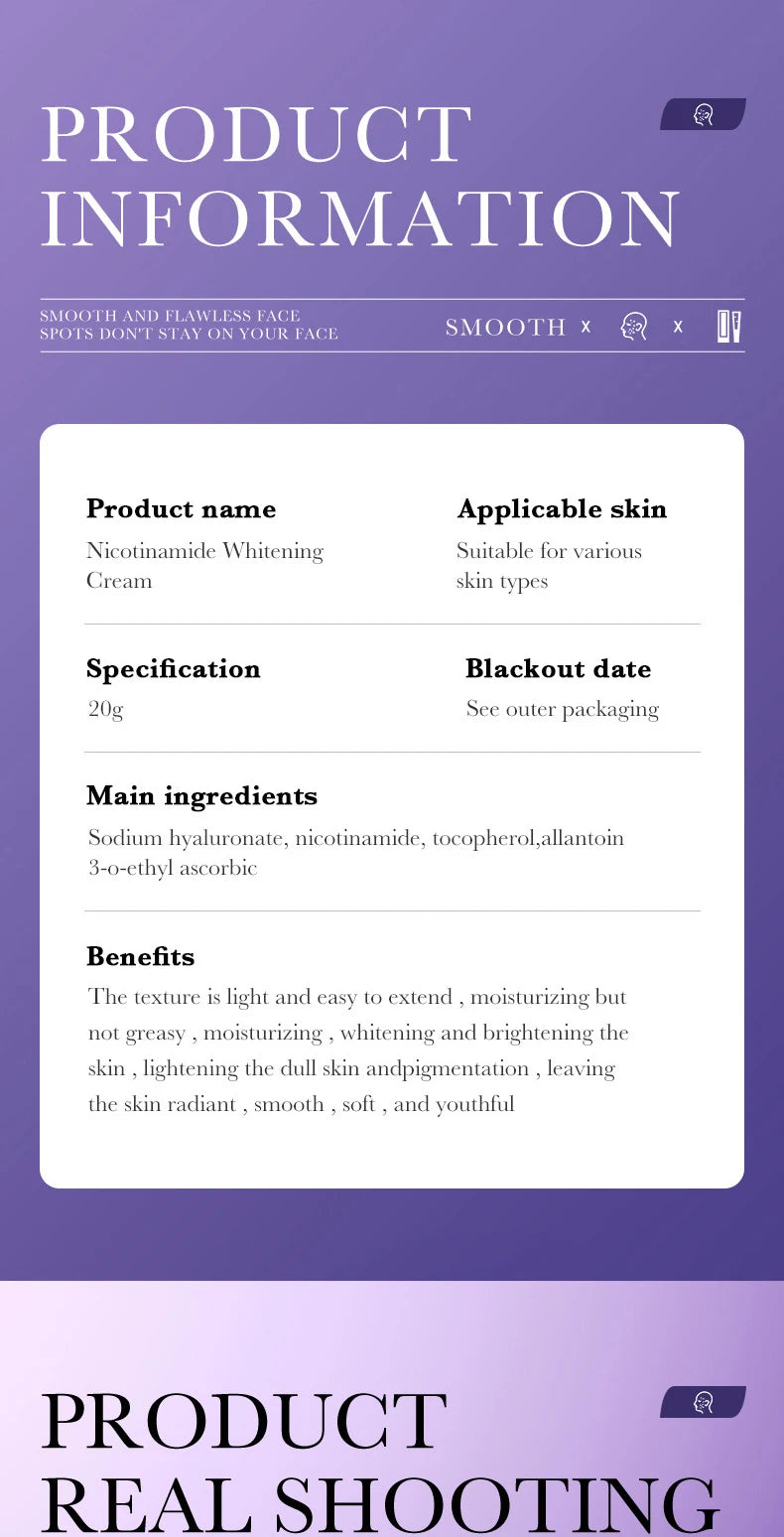 Crème-Anti-Tâches Niacinamide-Eclaircissante Hydratante