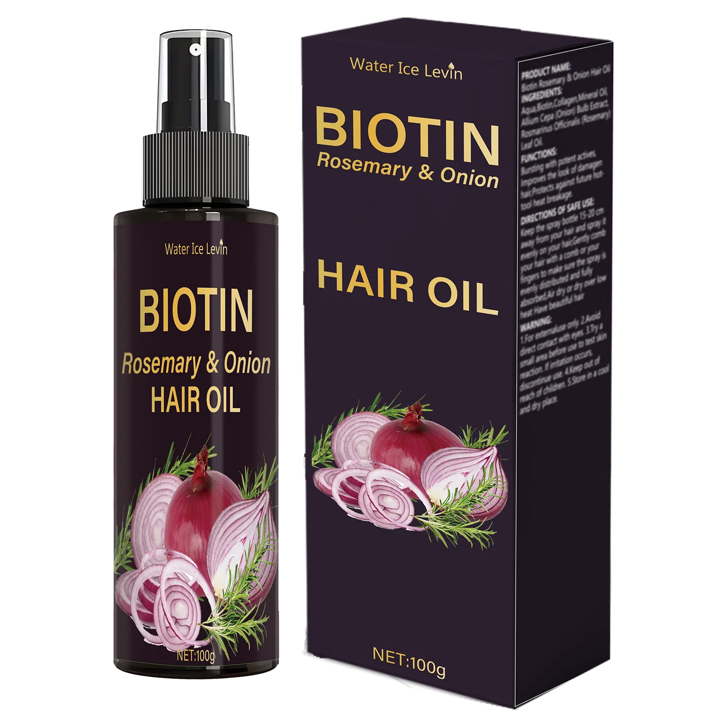 Rosemary Oil Three-In-One Spray: Scalp/Hair Care, with Onion Formula, Moisturizing Glossy Hair, Ideal Hair Care Oil