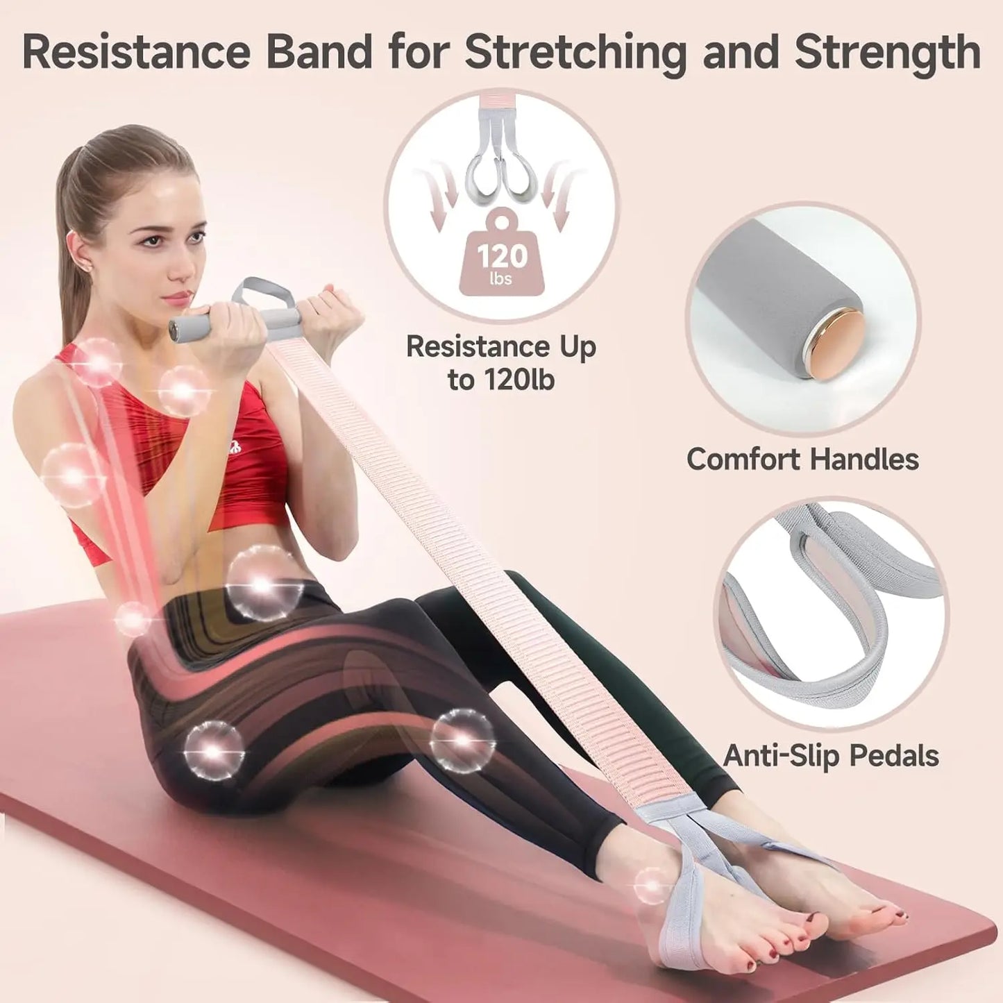 Bande de Résistance Yoga - Élastique Musculation Abdos - Portable Unisexe