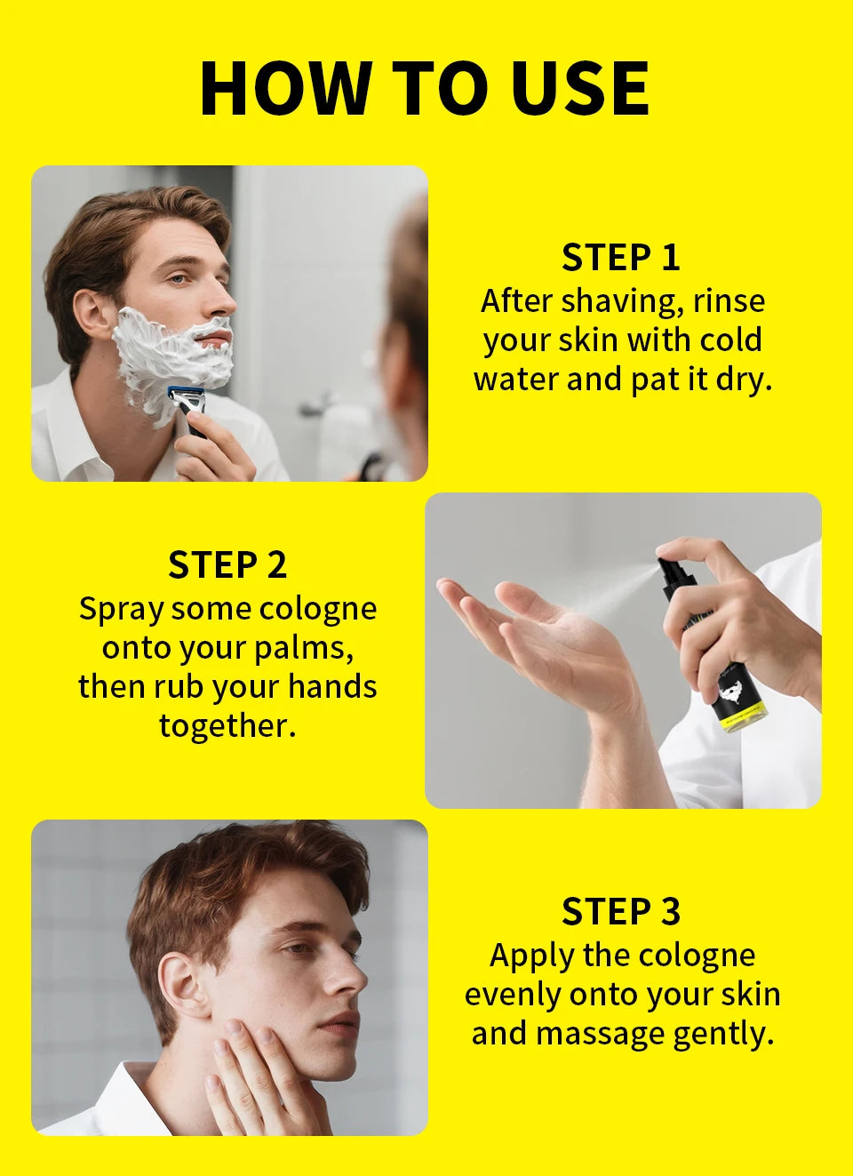 Spray Après-Rasage Homme - Brume Parfumée Apaisante - Nettoyant Barbe Rafraîchissant