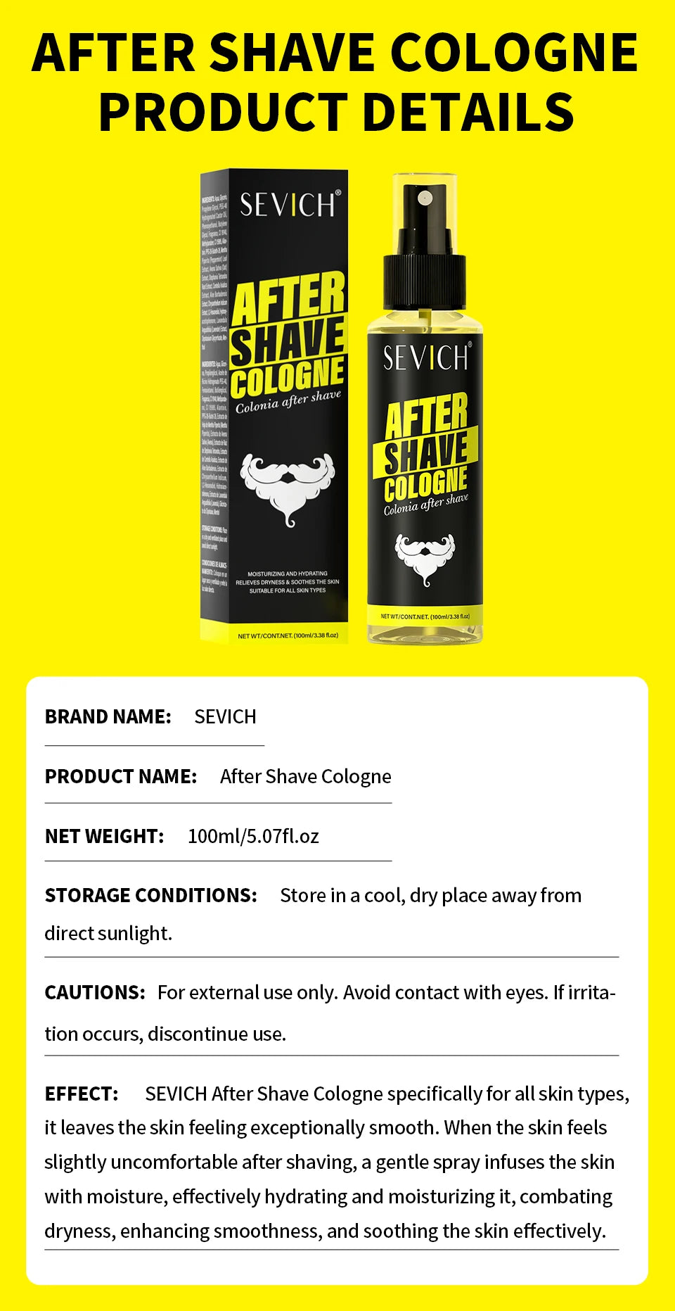 Spray Après-Rasage Homme - Brume Parfumée Apaisante - Nettoyant Barbe Rafraîchissant