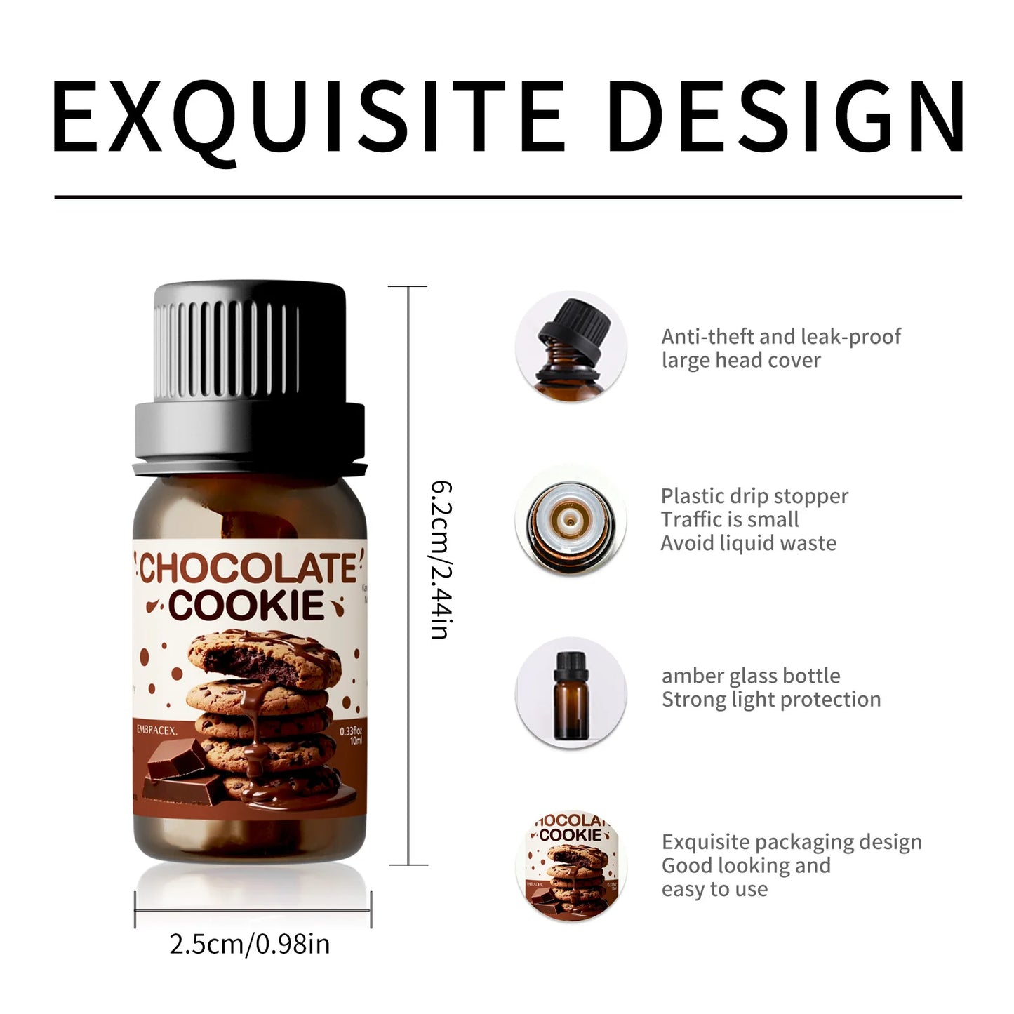 Huile Essentielle Parfumée Chocolate Cookie 10ml - Aromathérapie Voiture et Diffuseur- Agapé Wellnes