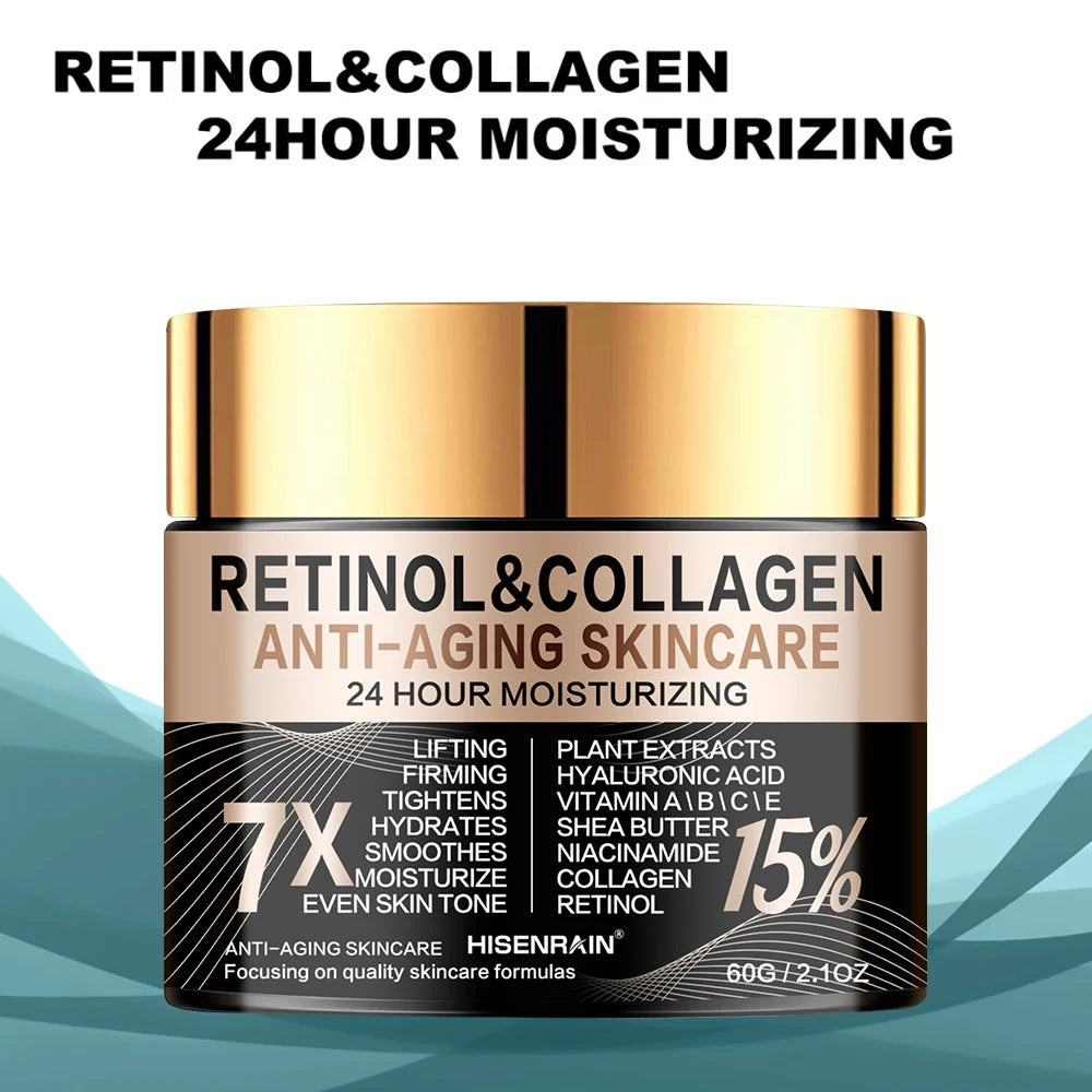 Crème Visage Rétinol et Collagène - Anti-Âge Hydratante Intense- Agapé Wellness