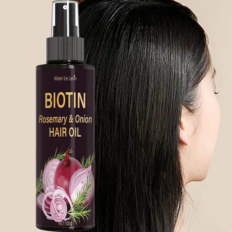 Rosemary Oil Three-In-One Spray: Scalp/Hair Care, with Onion Formula, Moisturizing Glossy Hair, Ideal Hair Care Oil
