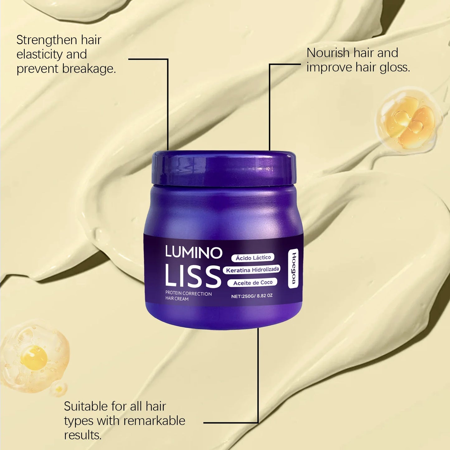 Crème Lissante Protéinée - Formule Nourrissante Anti-Frisottis- Agapé Wellness