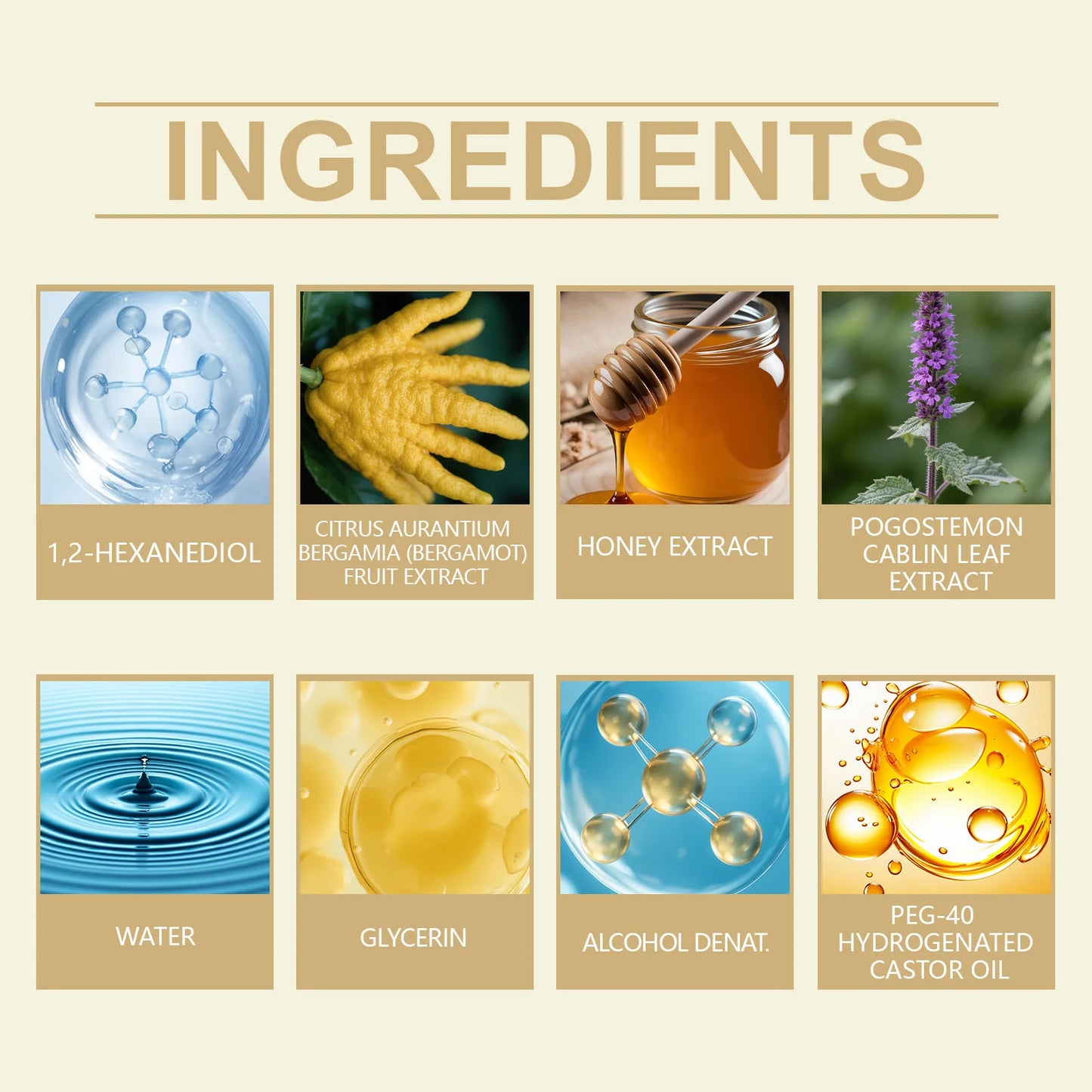 Parfum Unisexe Miel Bergamote - Fragrance Fraîche et Naturelle - Format Portable