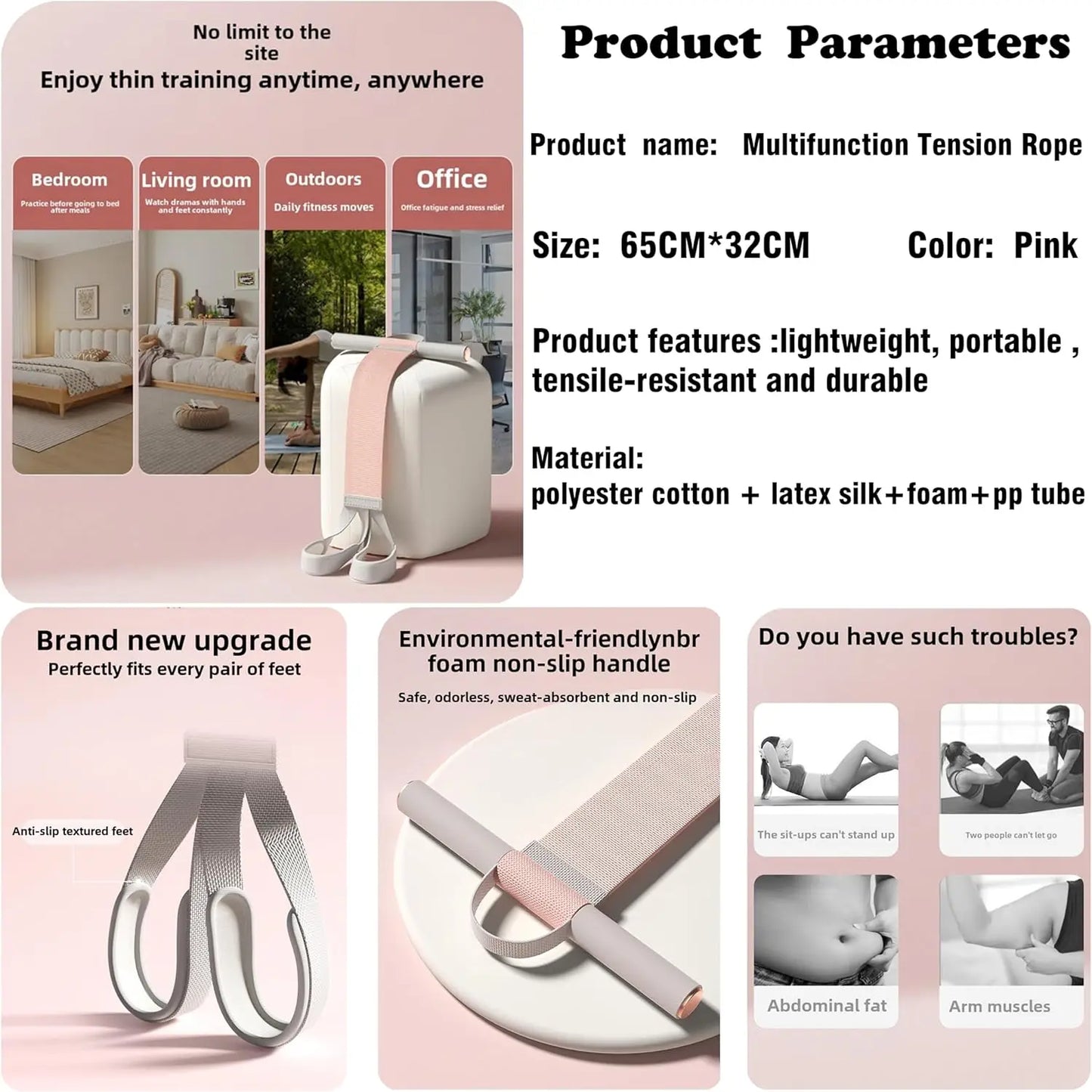 Bande de Résistance Yoga - Élastique Musculation Abdos - Portable Unisexe