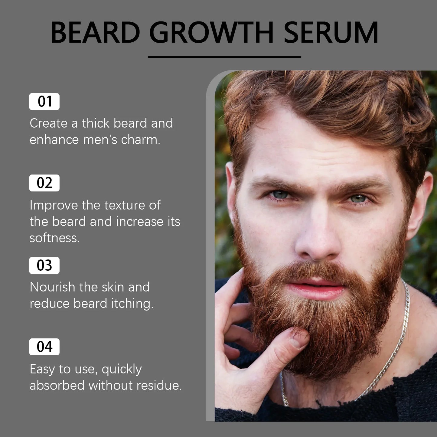 East Moon Beard Growth Serum Set Promotes Whisker Growth Strengthen Hair Roots Soften Skin Moisturizing Hydration Beard Care