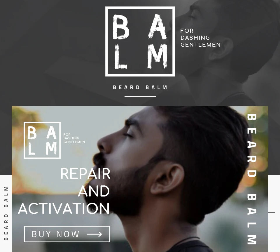 Baume à Barbe Naturel Homme - Cire Coiffante et Huile de Croissance - Hydratant Lissant